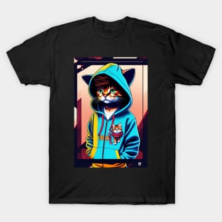 Funny Cute cat graphic design artwork T-Shirt